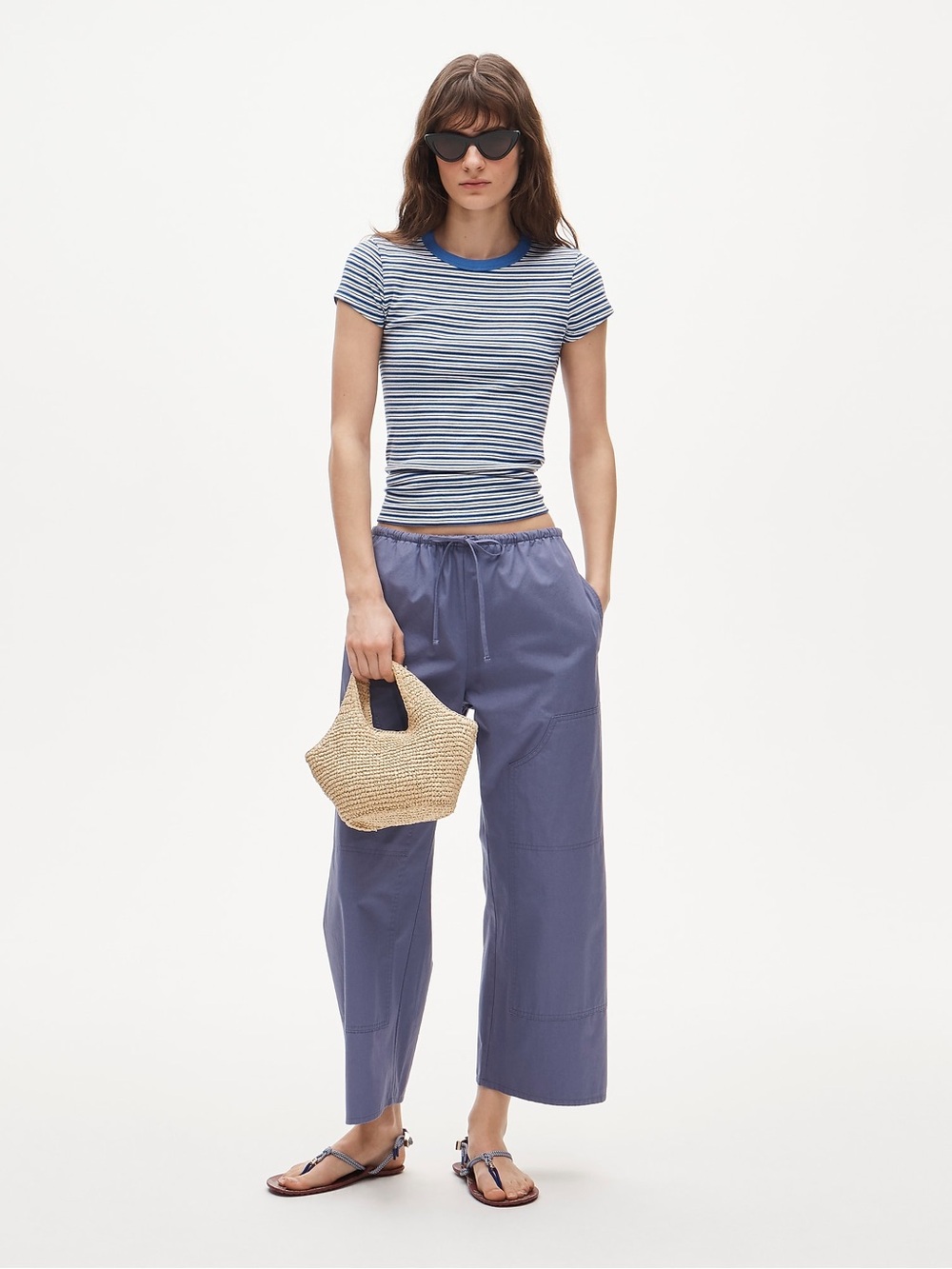 J. Crew Petite Lavender Luna Pant in Cotton Poplin